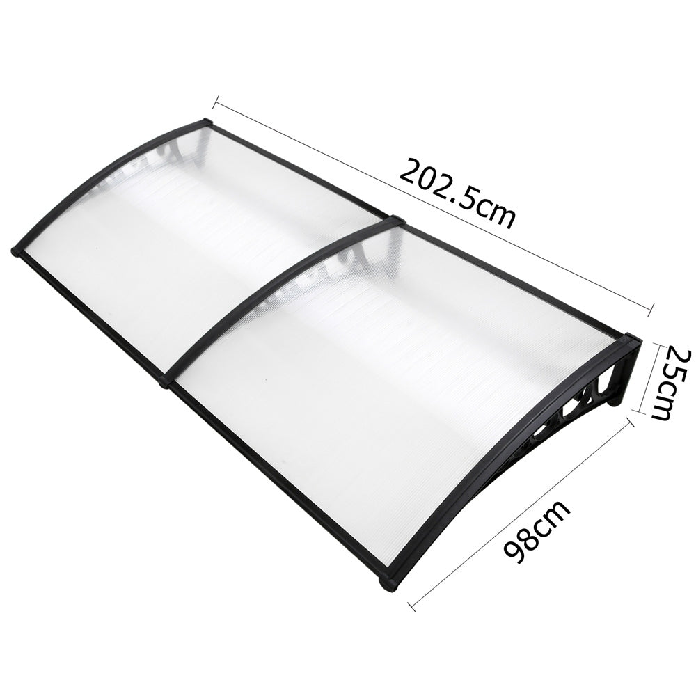 Window Awning Door Canopy 1mx2m Transparent