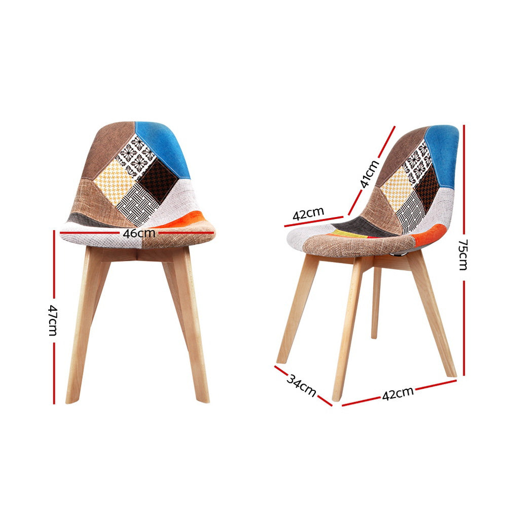 Dining Chairs Set of 4 Fabric Retro Replica DSW
