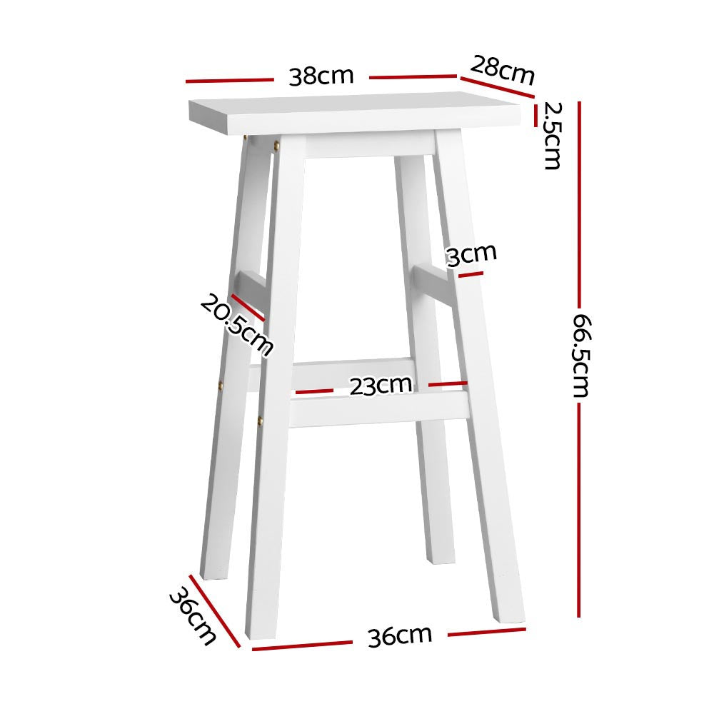 Set of 2 Arden Saddle Seat Bar Stools - White