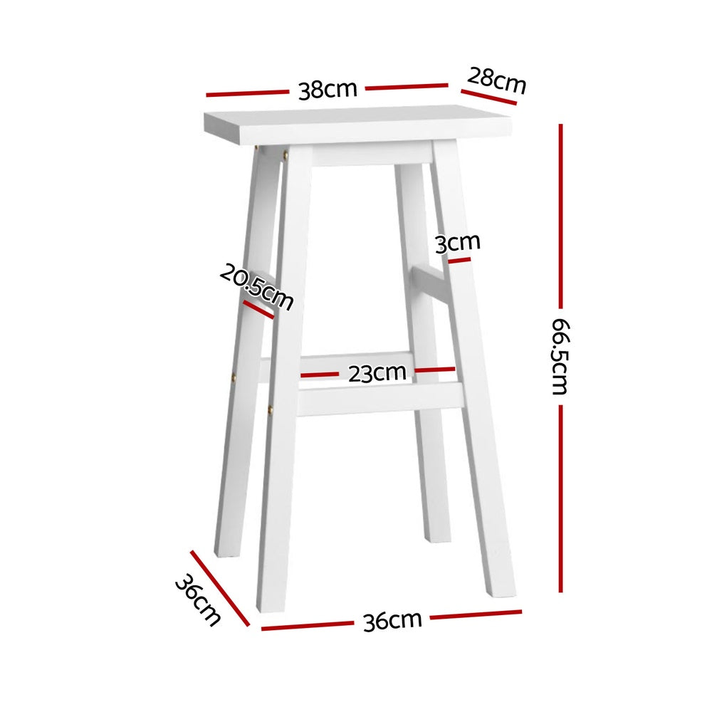 Set of 4 Arden Saddle Seat Bar Stools - White