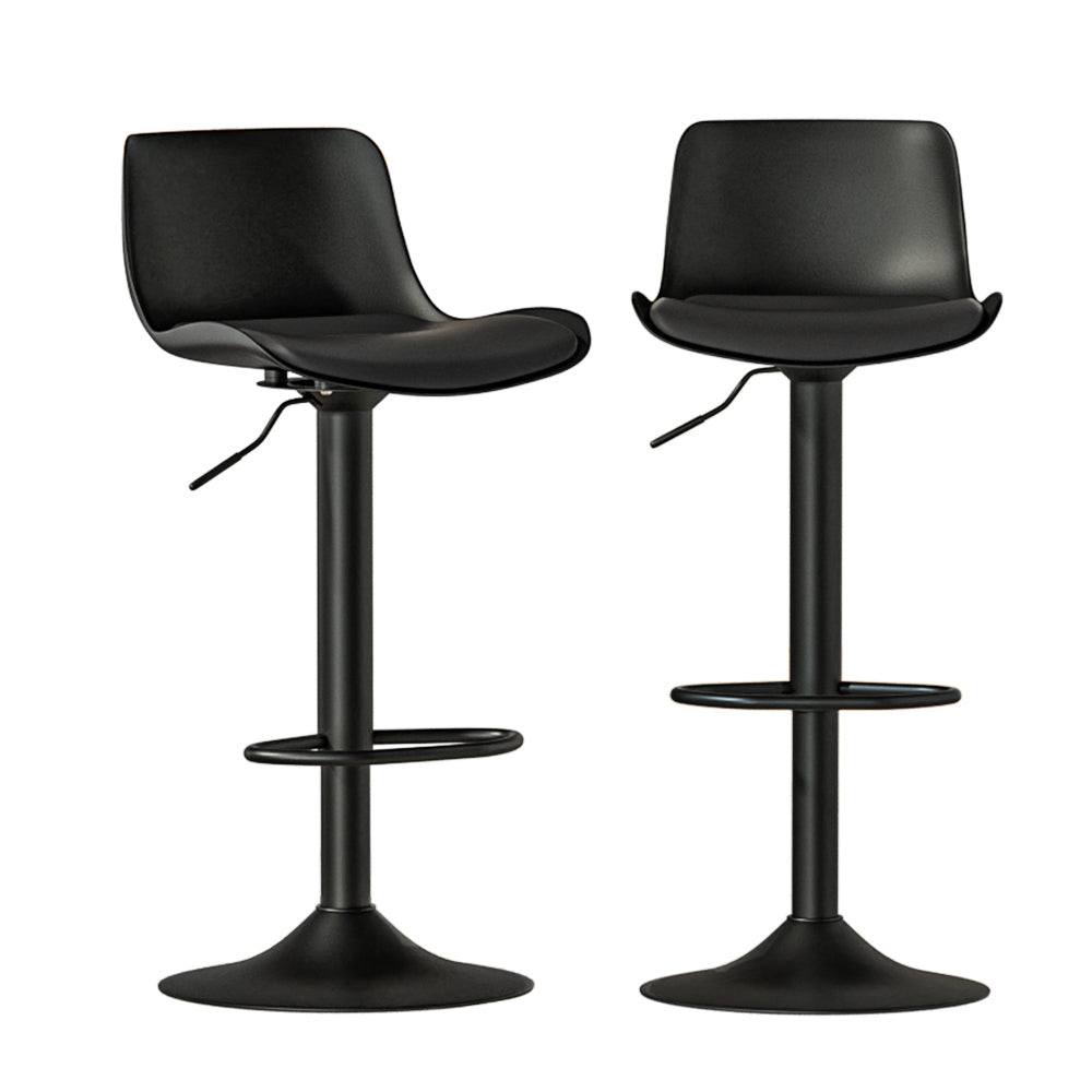 Set of 2 Aurora Gas Lift Bar Stools - Black