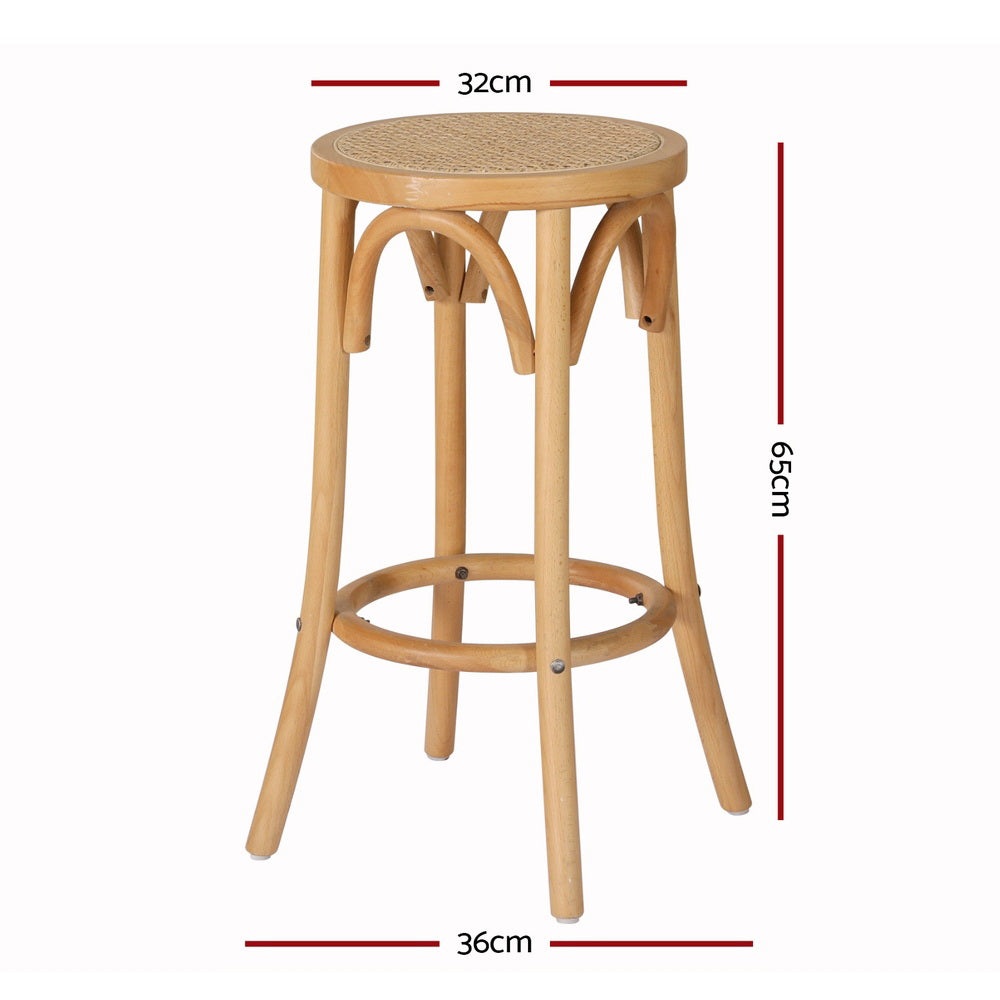 Set of 4 Apri Rattan Seat Bar Stools