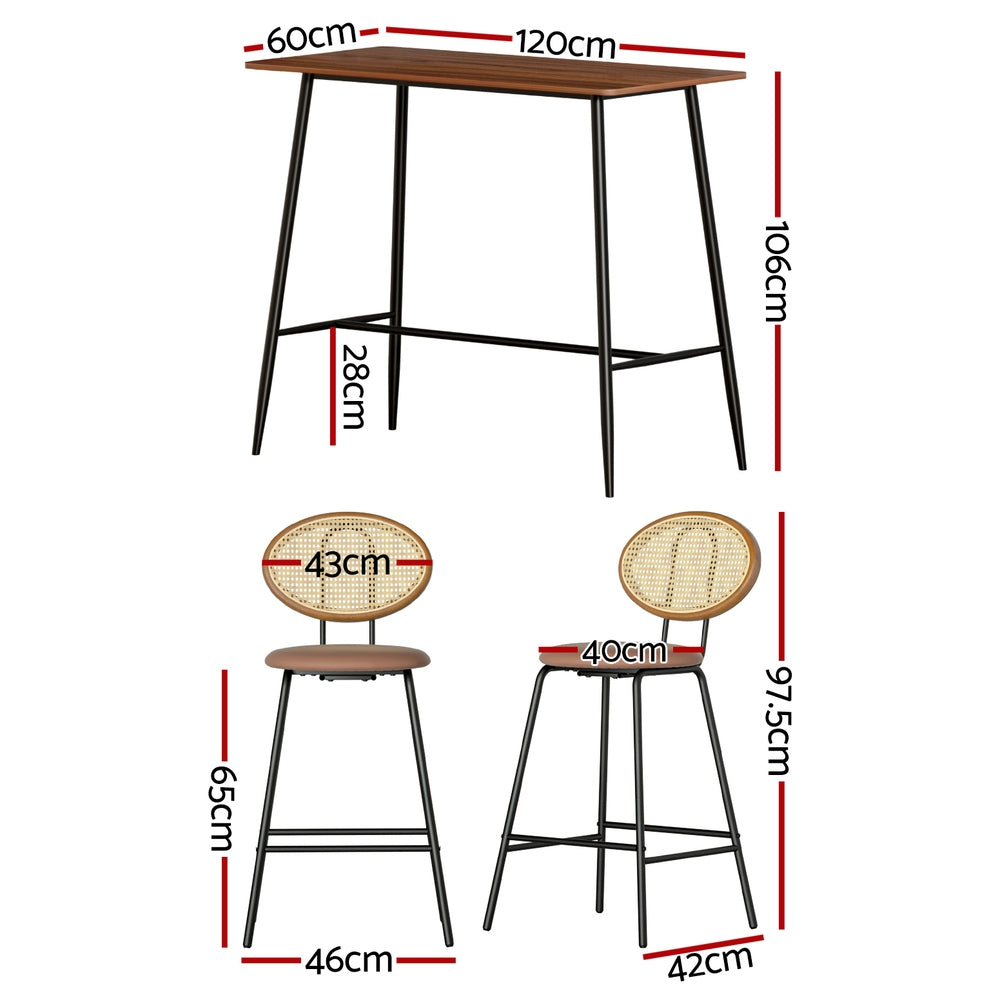 Bar Table Stools Set Dining Desk Industrial Kitchen Chairs Cafe Pub