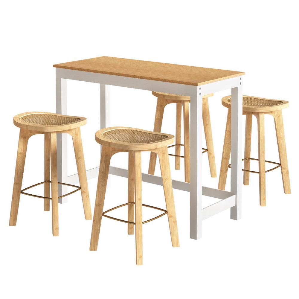 Bar Table and Stools Set Dining Desk Kitchen Chairs Cafe Pub