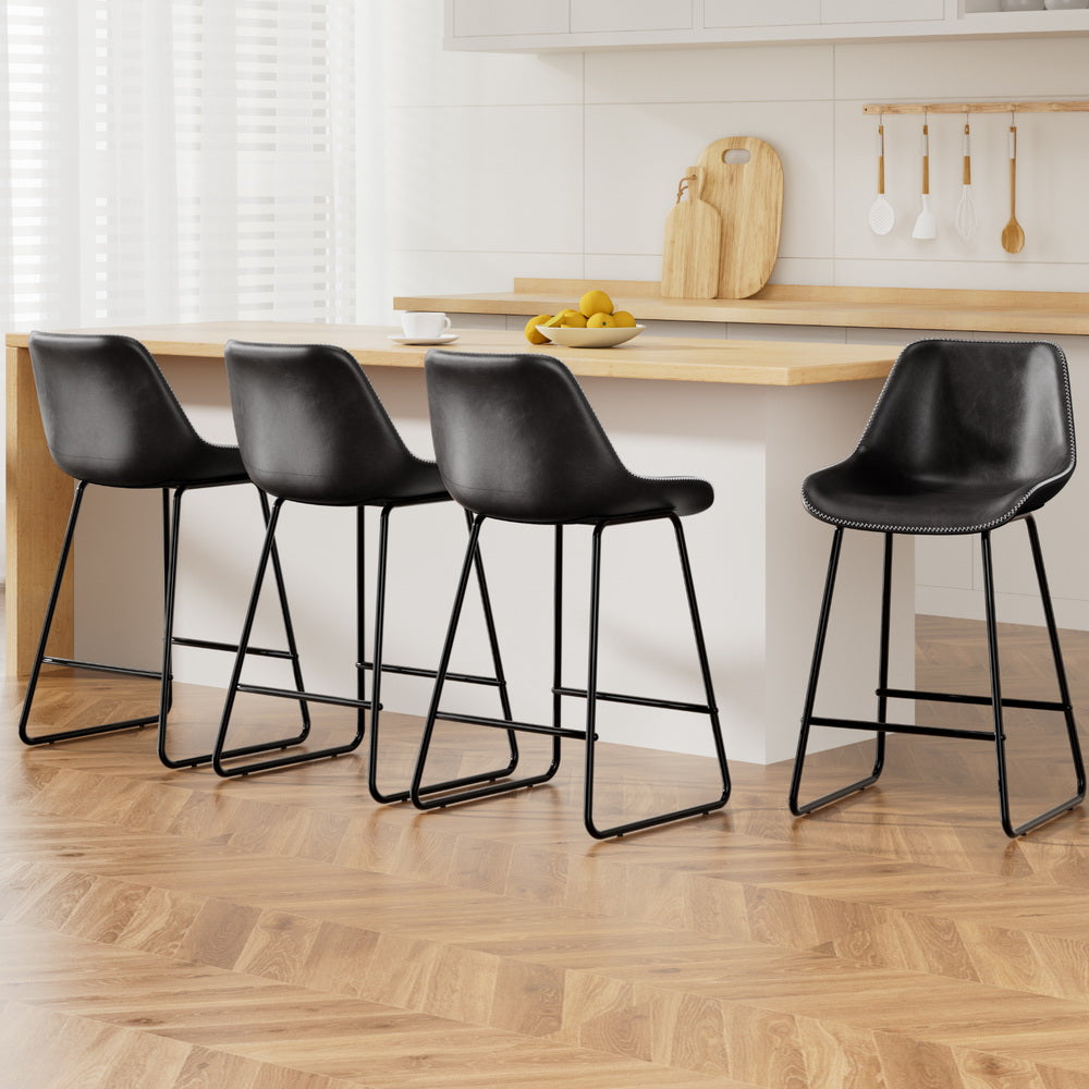 Set of 4 Archer Bar Stools - Black