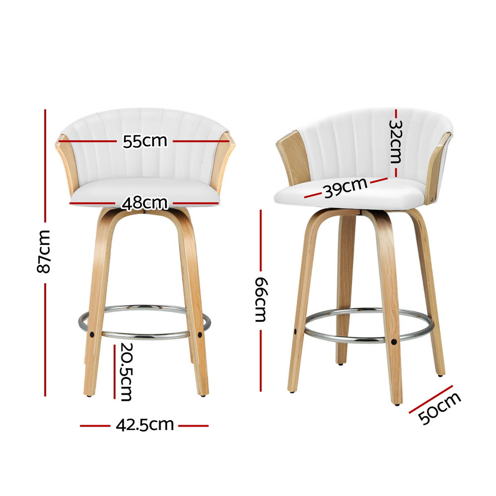 Set of 4 Astoria Bentwood Bar Stools – White