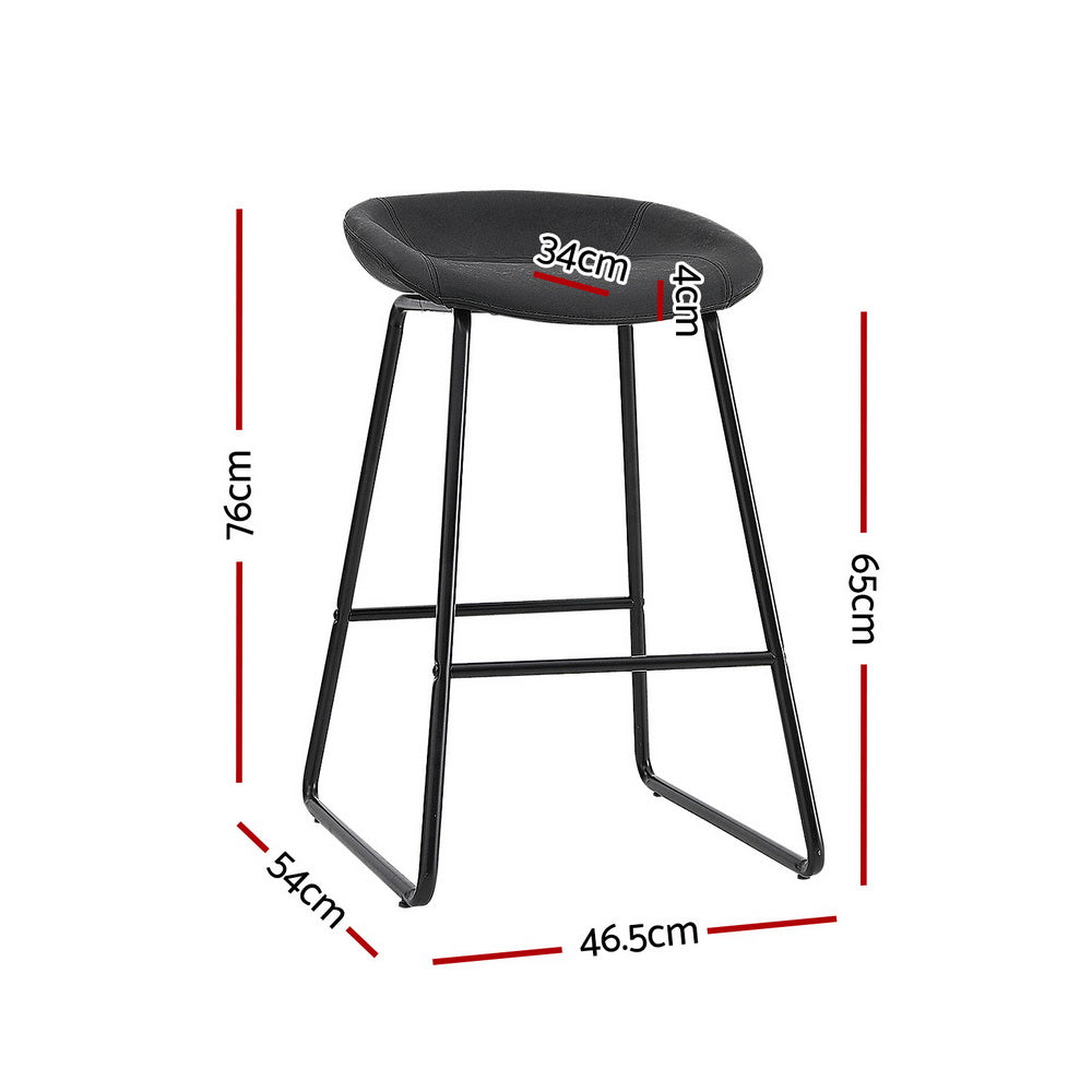 Set of 4 Ludovic Bar Stools - Black