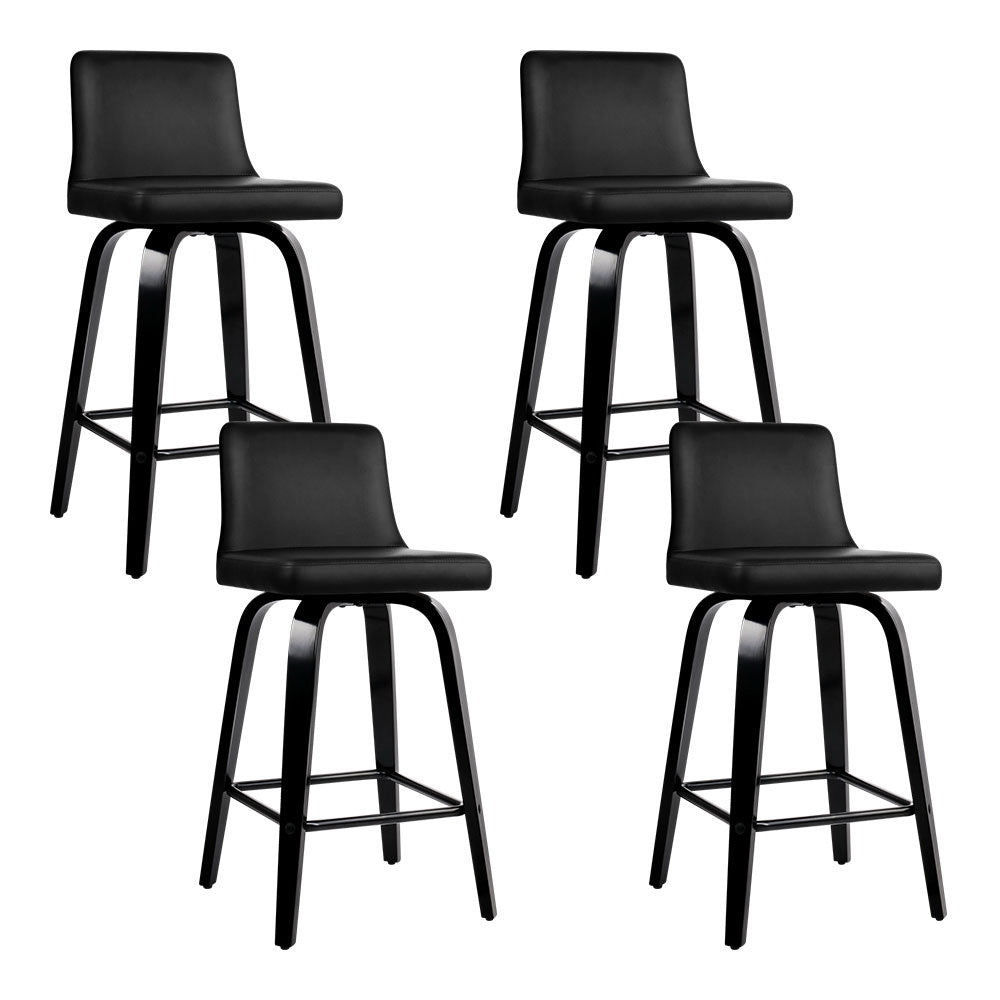 Set of 4 Carter Bentwood Bar Stools – Black