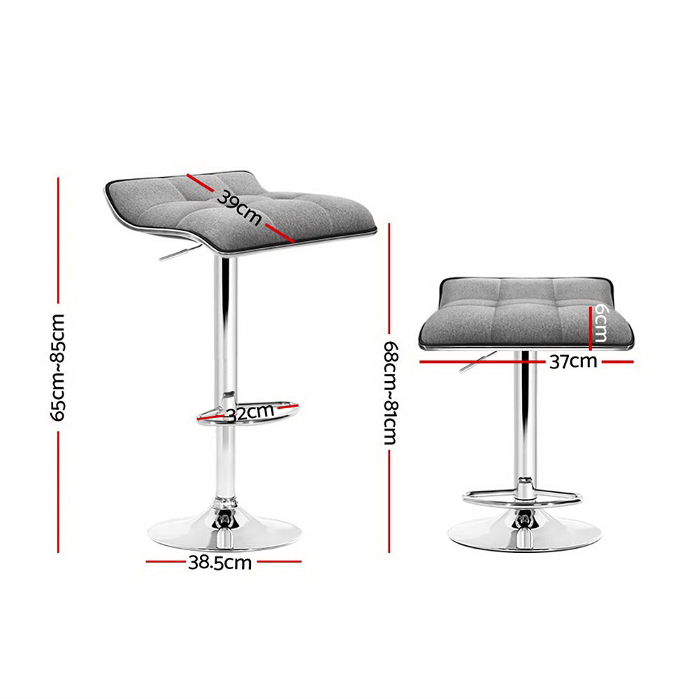 Set of 4 Avianna Swivel Bar Stools - Grey & Chrome