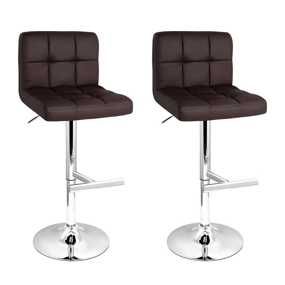 Set of 2 Vienna Gas Lift Bar Stools - Chocolate Brown