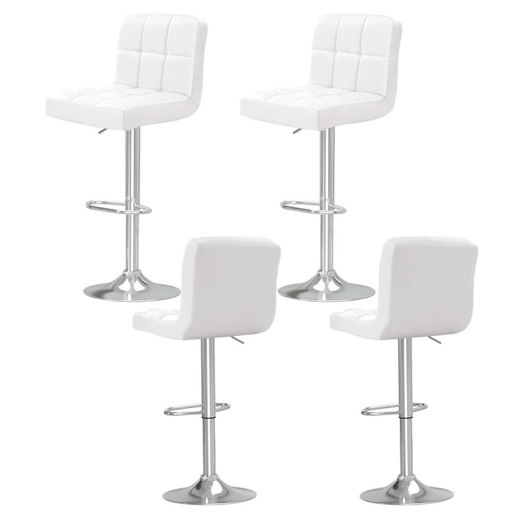 Set of 4 Vienna Gas Lift Bar Stools - White