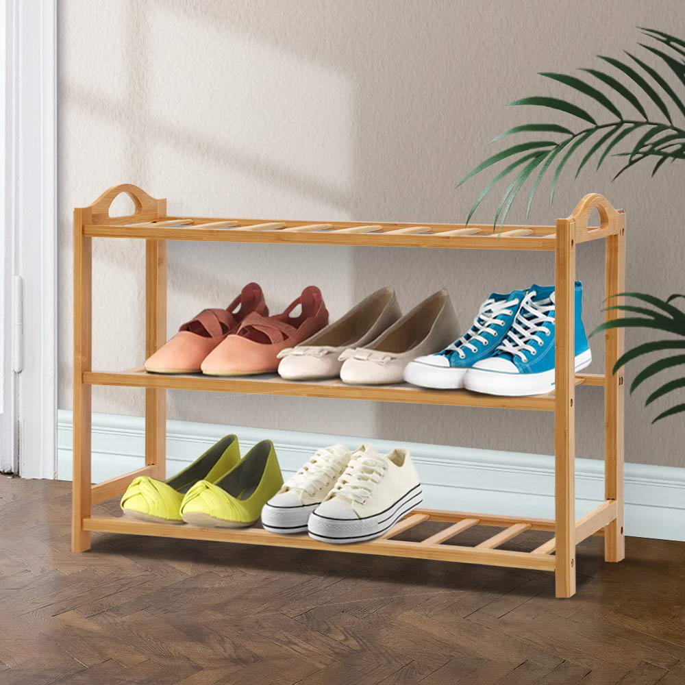 3-Tier Bamboo Shoe Rack – Natural