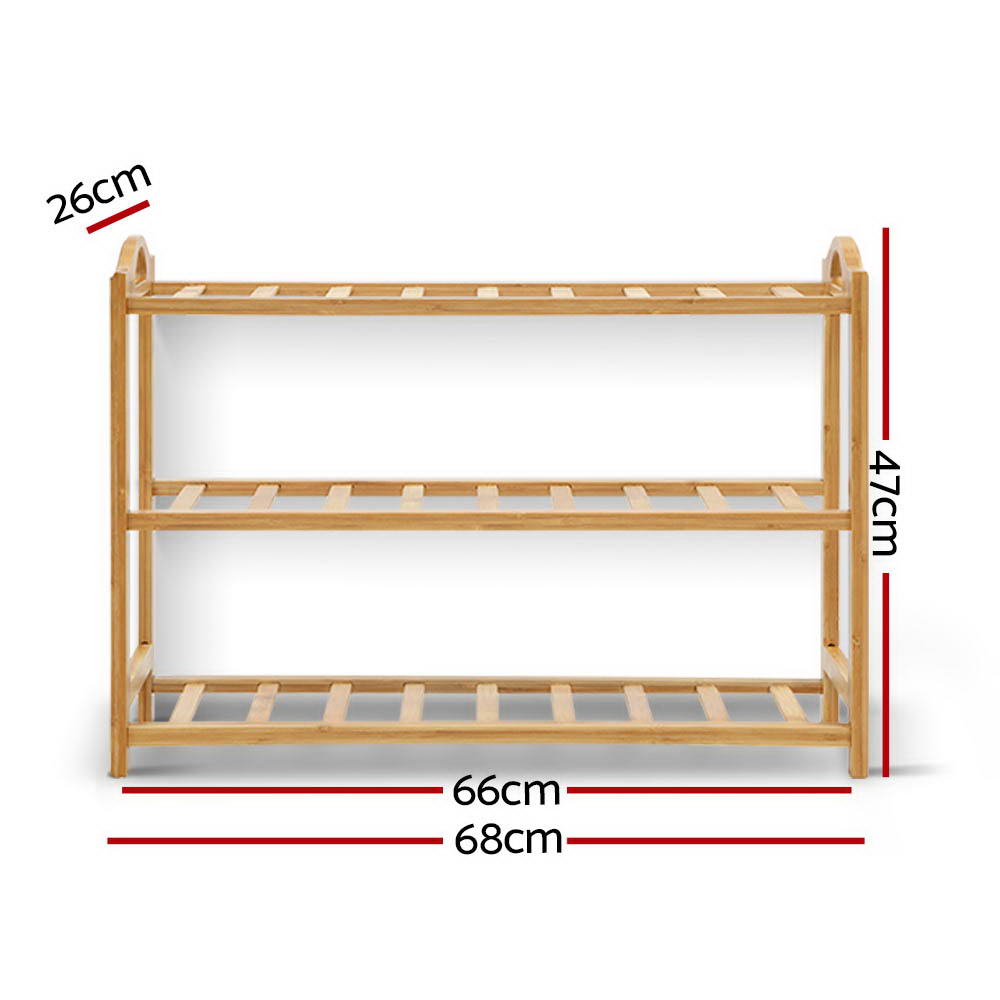 3-Tier Bamboo Shoe Rack – Natural
