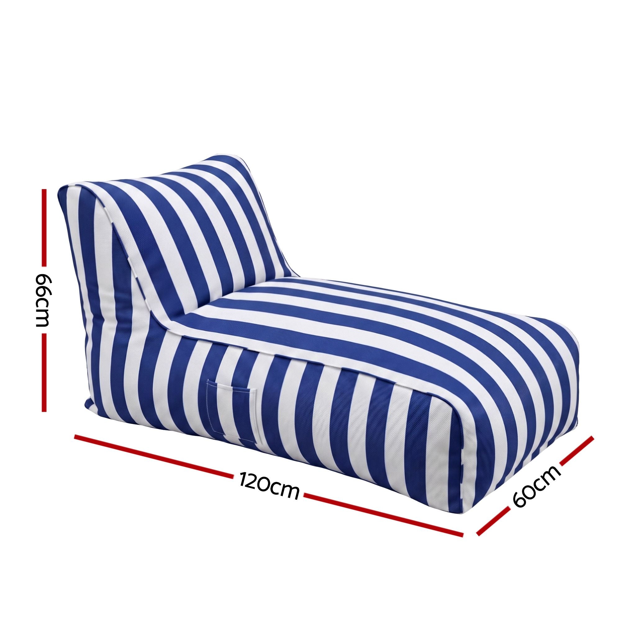 Outdoor Bean Bag Chair Cover (No Filler) Splash-Proof Beanbag Lounge Sofacover Stuffed Animal Storage Bean Bag Cover for Patio Poolside Relaxing, Blue