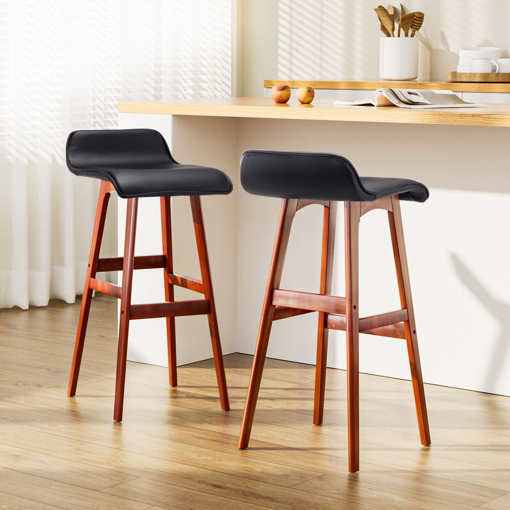 Set of 2 Aurelia Bentwood Bar Stools - Black
