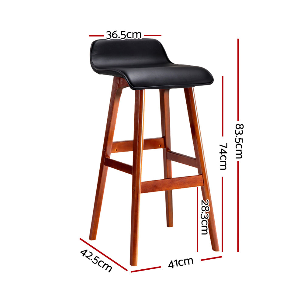 Set of 4 Aurelia Bentwood Bar Stools - Black