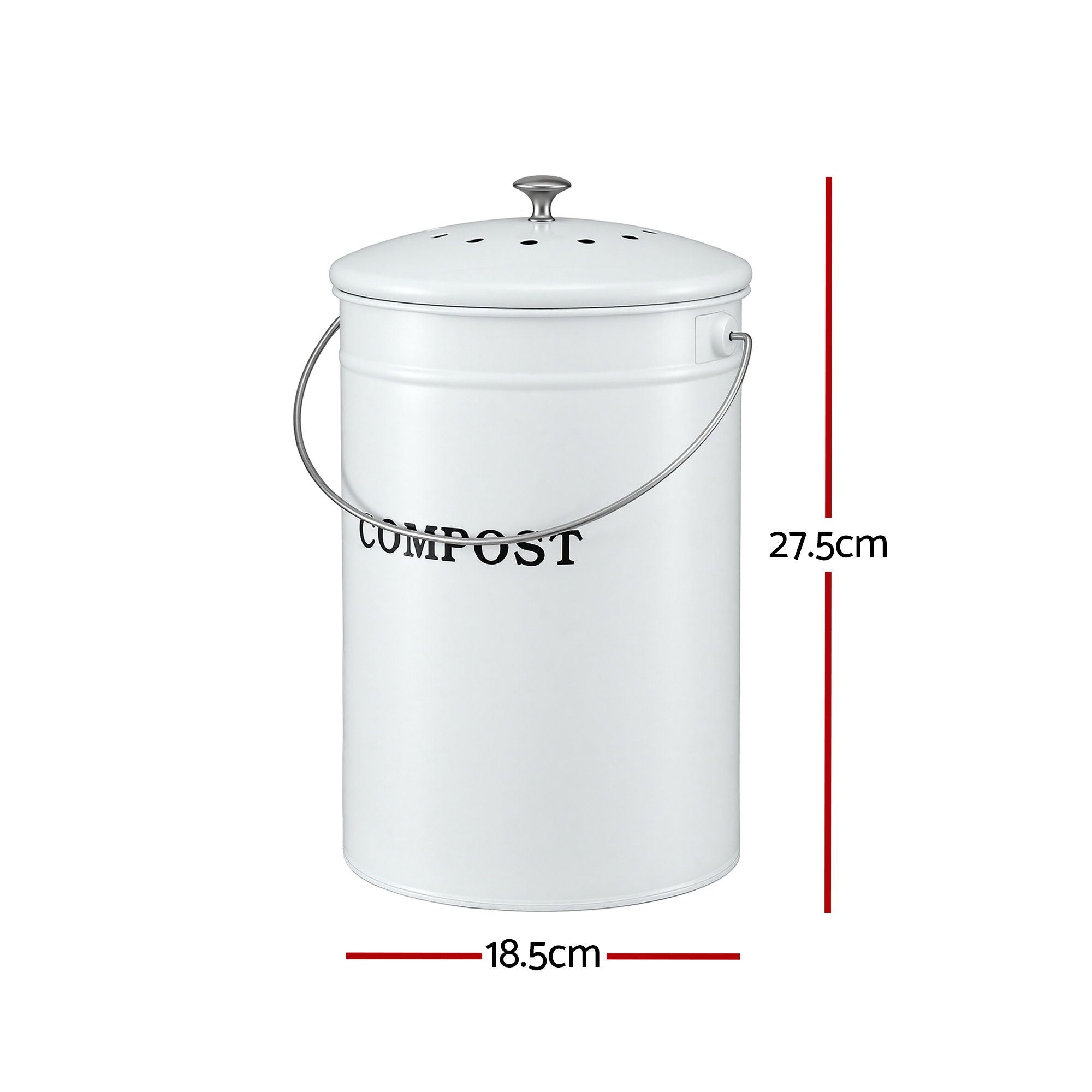 Compost Bin Kitchen Compost Caddy Food Waste Bin Bench White