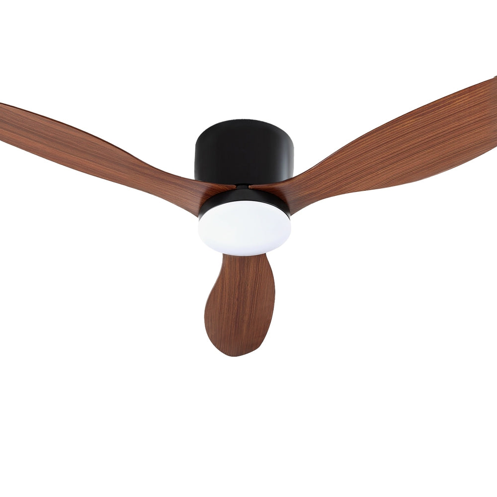 52'' Ceiling Fan DC Motor w/Light w/Remote - Dark Wood