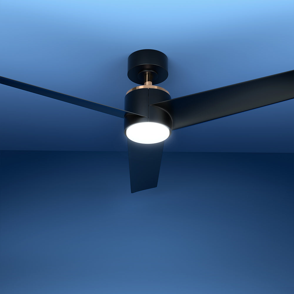 52'' Ceiling Fan DC Motor w/Light w/Remote - Black