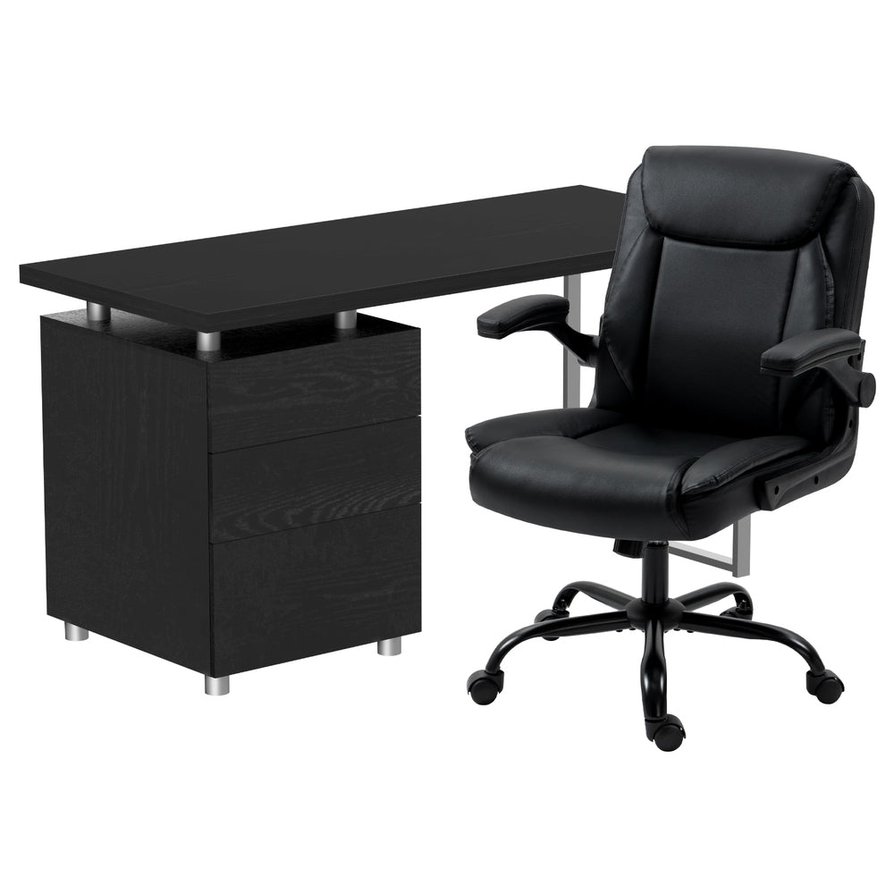 Computer Desk and Office Chair Combo - Black