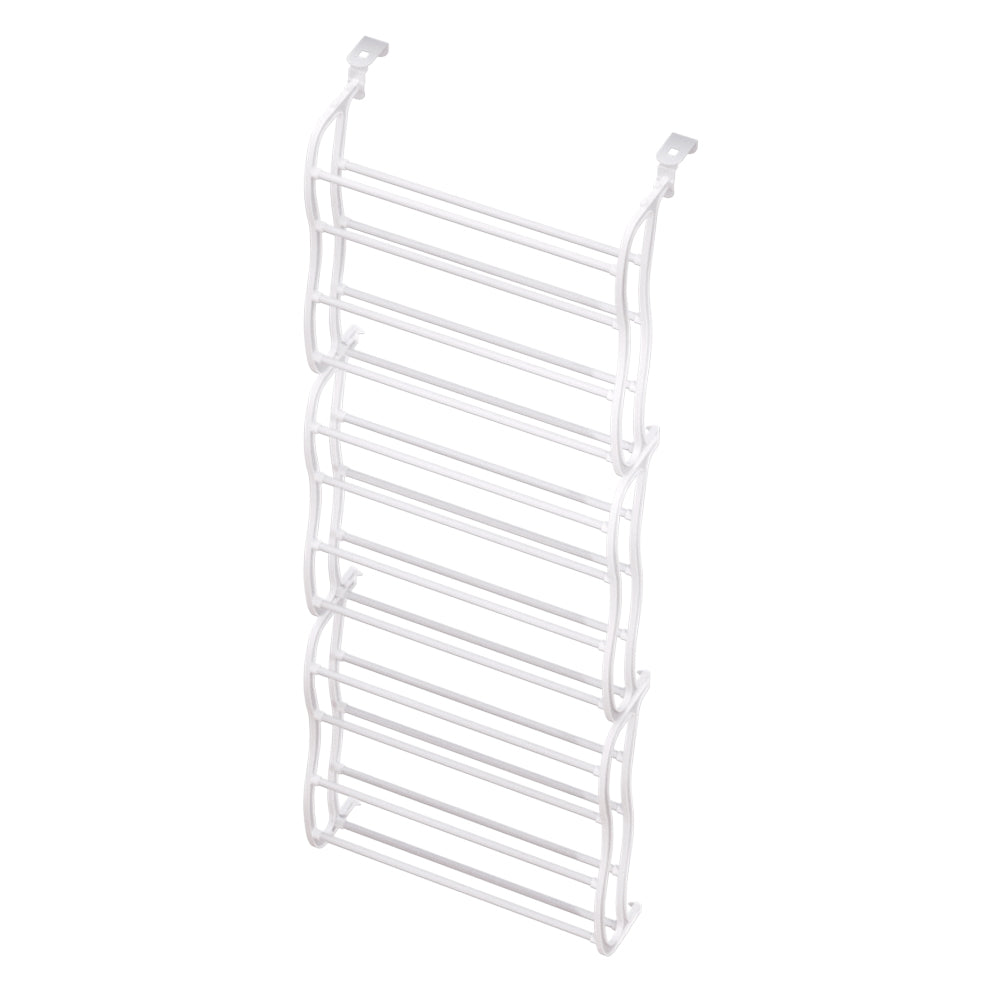 12-Tier Over-the-Door Shoe Rack – White (Holds Up to 24 Pairs)