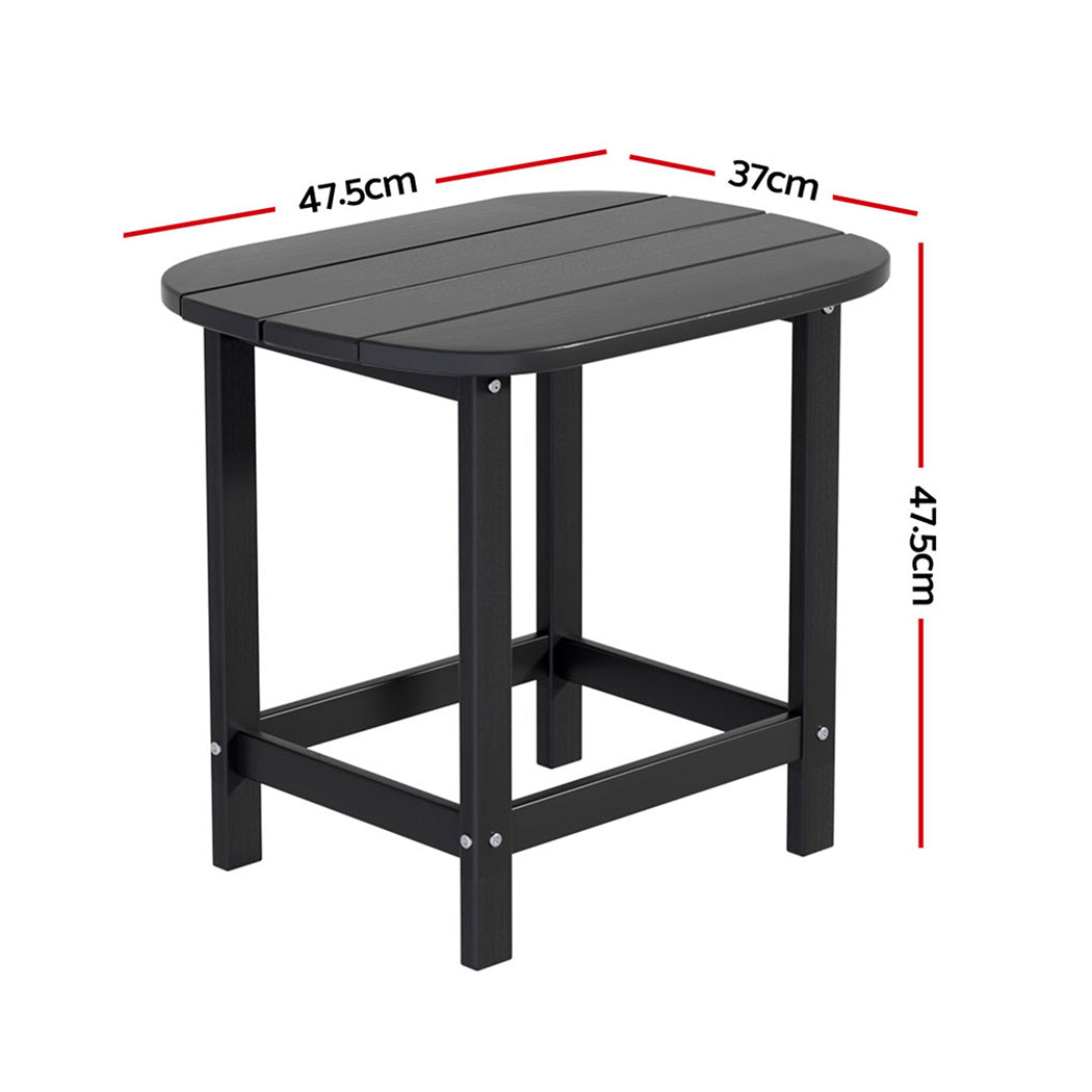 Outdoor Coffee Side Table HDPE Desk Patio Furniture Camping Garden Black
