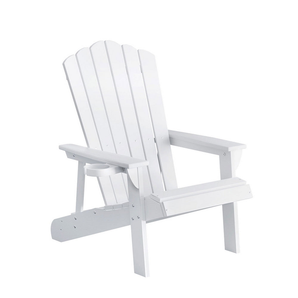 Outdoor Chairs HDPE Adirondack Beach Chair Sun Lounge Patio Furniture Garden white