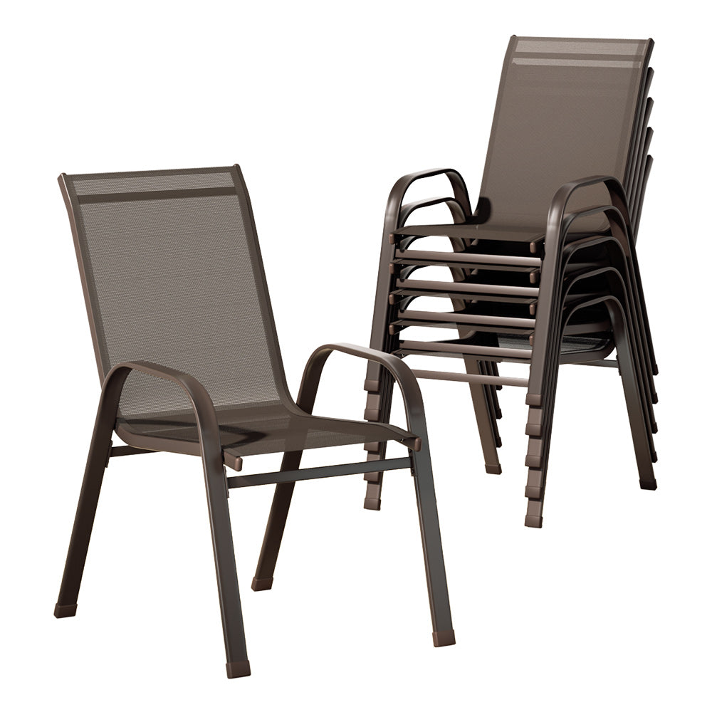 Patio Chair Andorra Stacking Chair Homebase 6PC Outdoor Dining