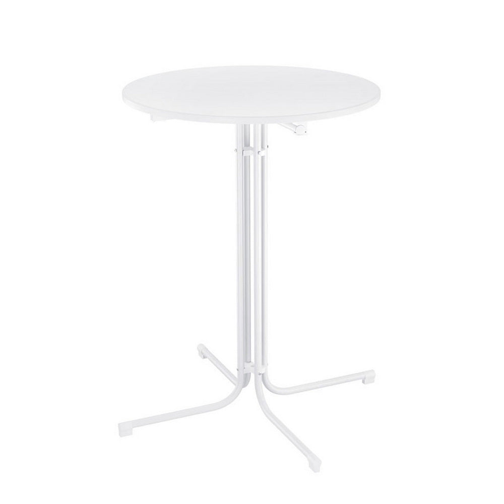 Outdoor Bar Table Round Folding Desk Top 109cm Patio Furniture White