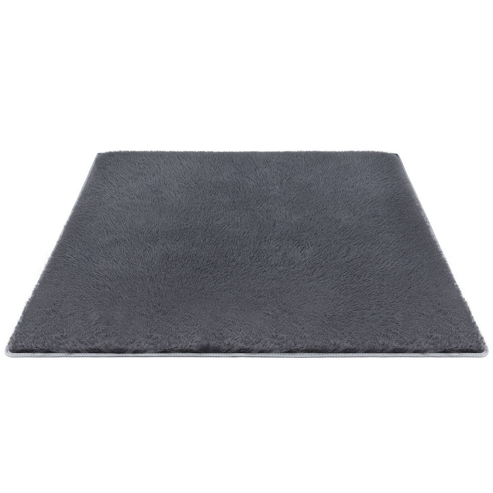 Floor Rug 160x230cm Plush Area Shaggy Rug Living Room Bedroom Carpet Grey