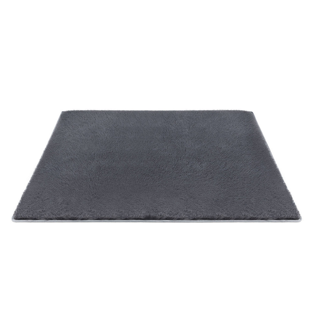Floor Rug 200x230cm Plush Area Shaggy Rug Living Room Bedroom Carpet Grey