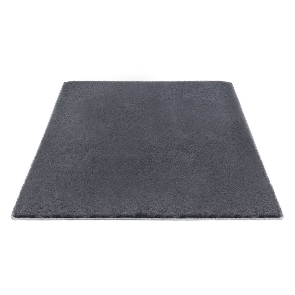 Floor Rug 200x290cm Plush Area Shaggy Rug Living Room Bedroom Carpet Grey