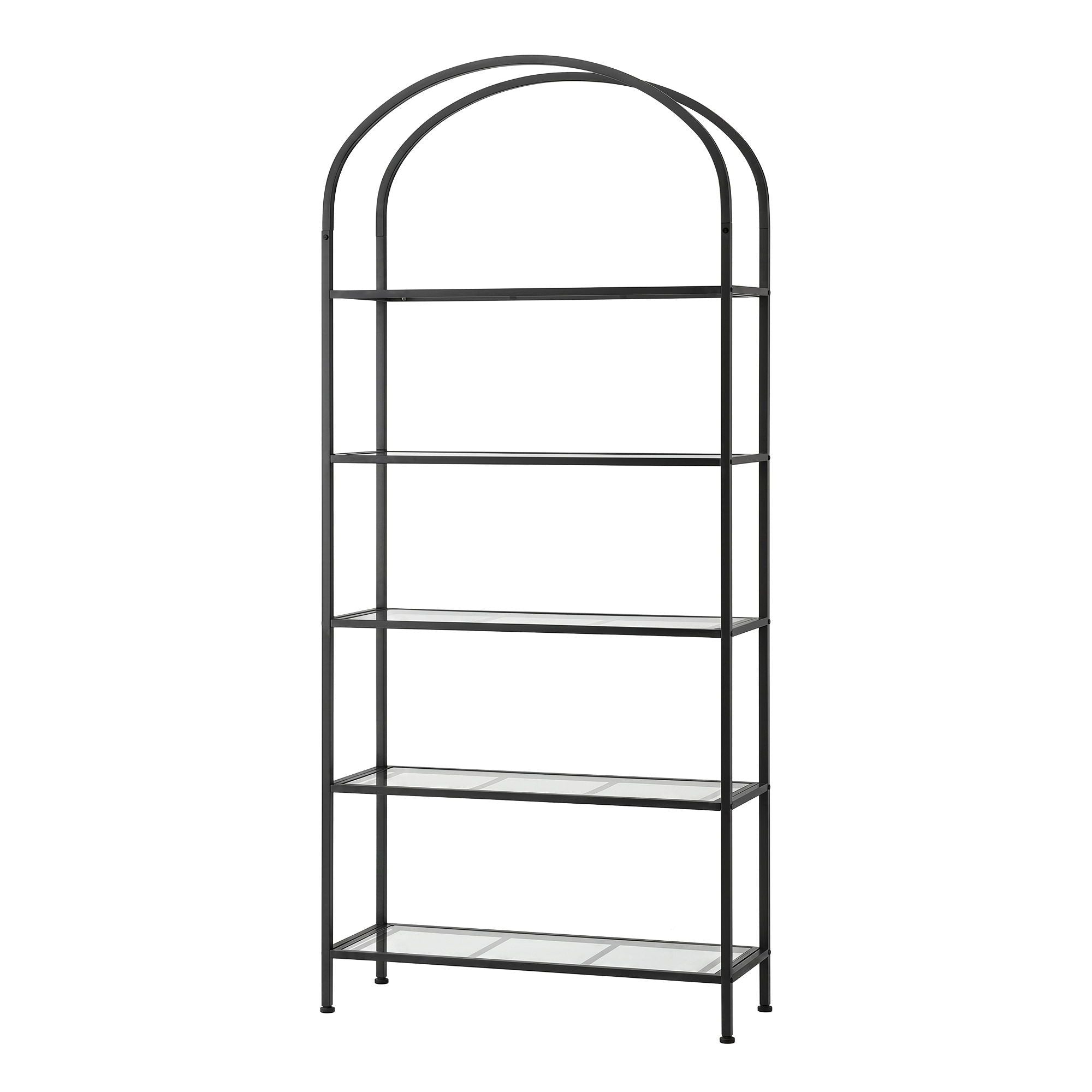 5 Tiers Bookshelf Industrial Etagere Bookcase Display Shelf Black