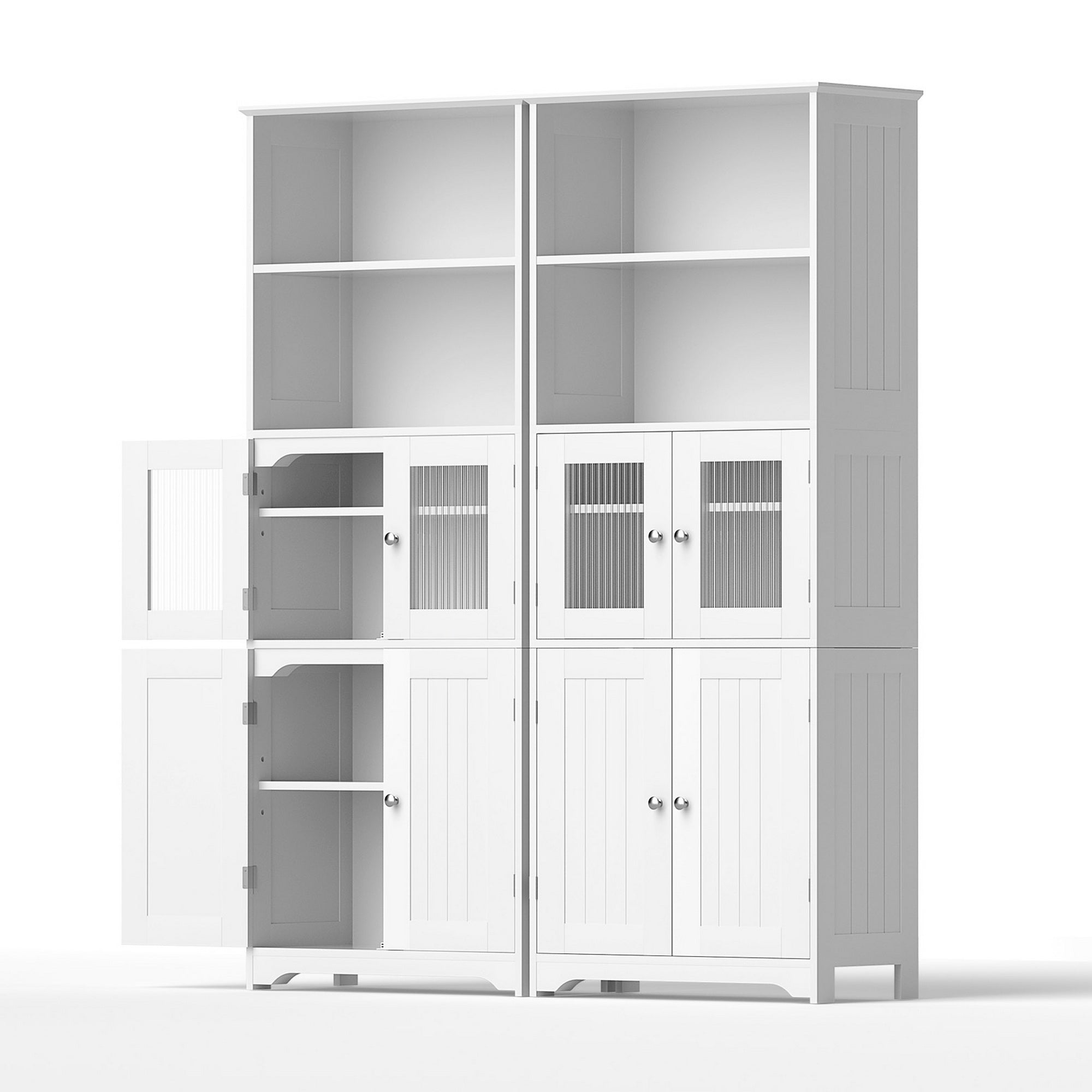 Set of 2 Buffet Sideboard Cabinet Pantry Kitchen Bathroom Storage Cupboard