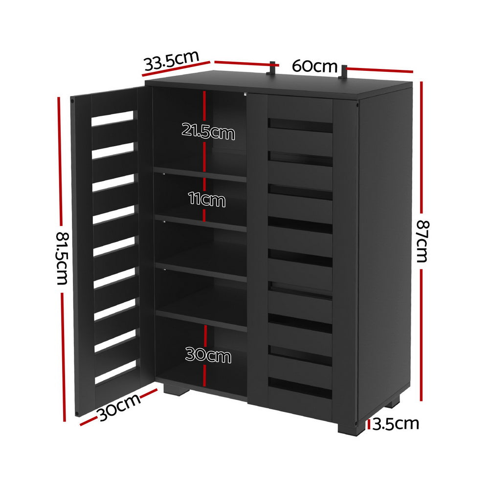 Shoe Rack Storage Cabinet 20 Pairs 5-tier Black Alster
