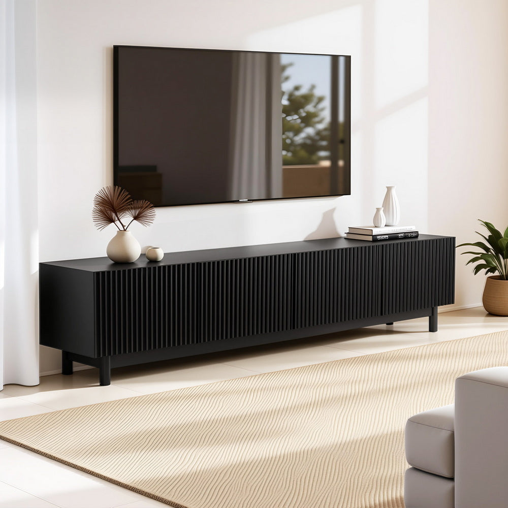 TV Unit Entertainment Unit Storage Cabinet 180cm Black