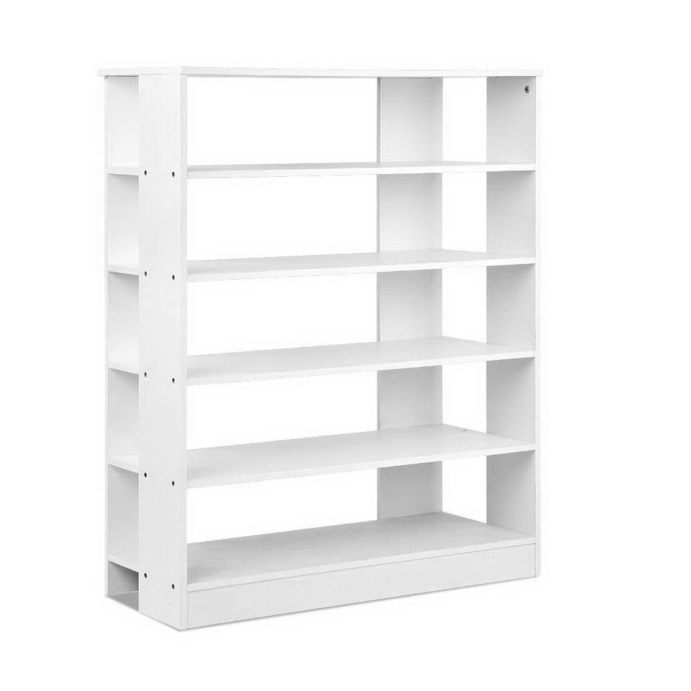 6-Tier Shoe Rack – White (Holds up to 30 Pairs)