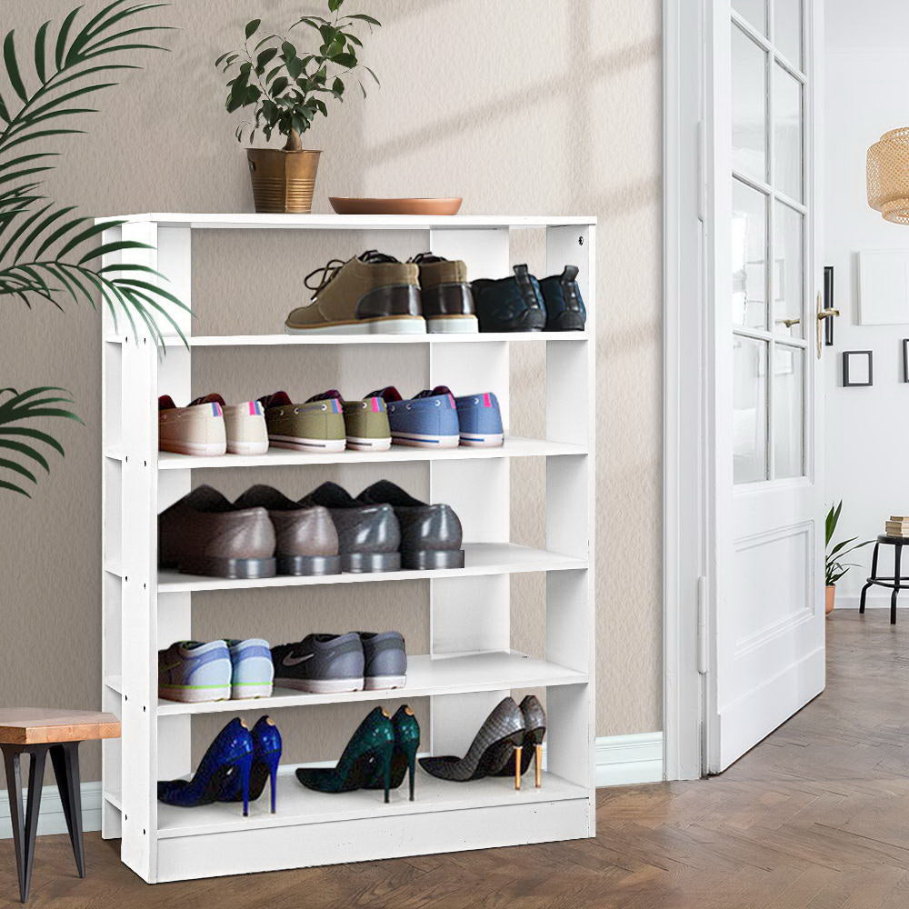 6-Tier Shoe Rack – White (Holds up to 30 Pairs)