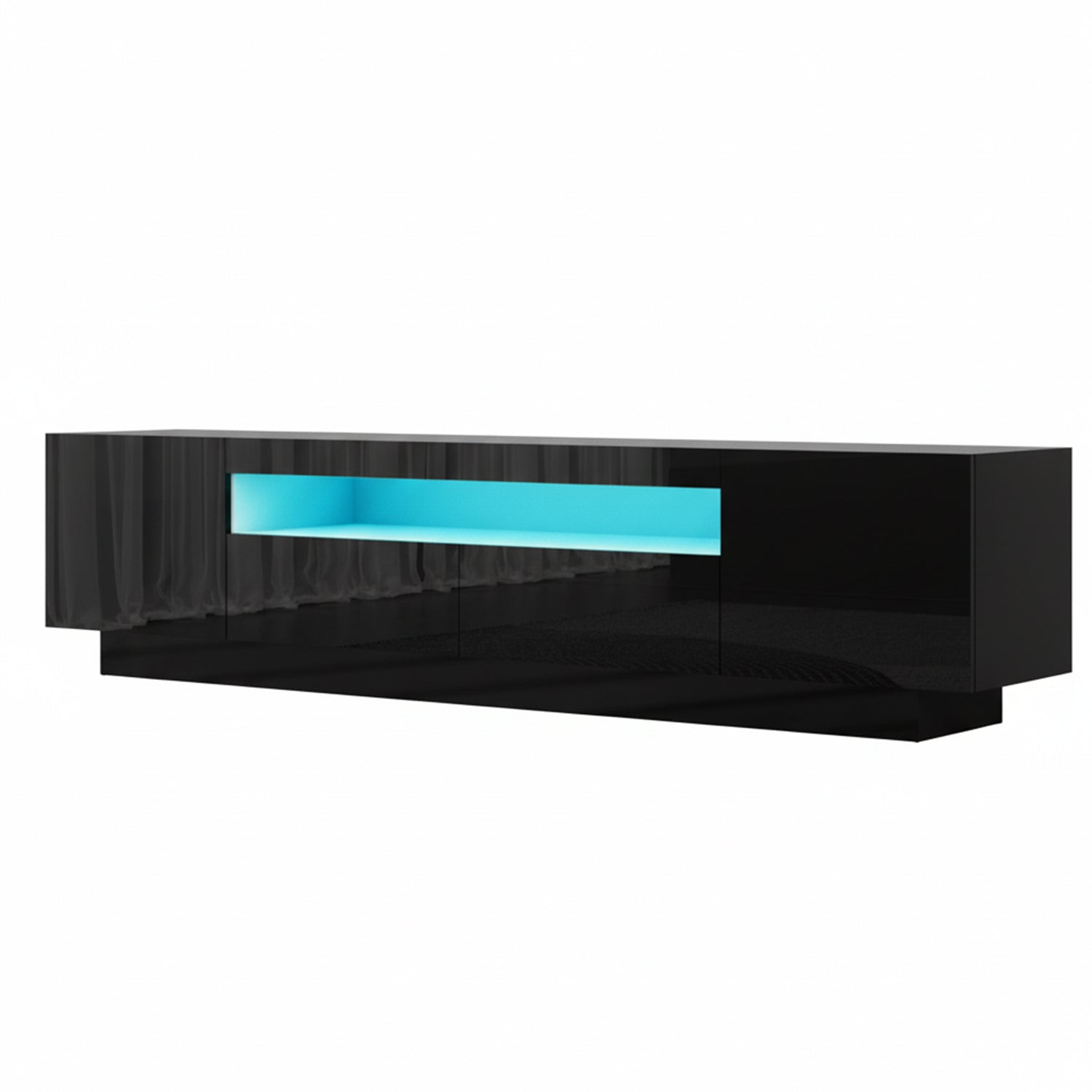 TV Unit Entertainment Unit Storage Drawer RGB LED 180cm Black
