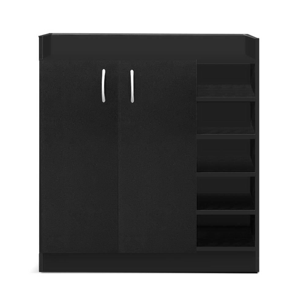 Shoe Cabinet with Adjustable Shelves – Black