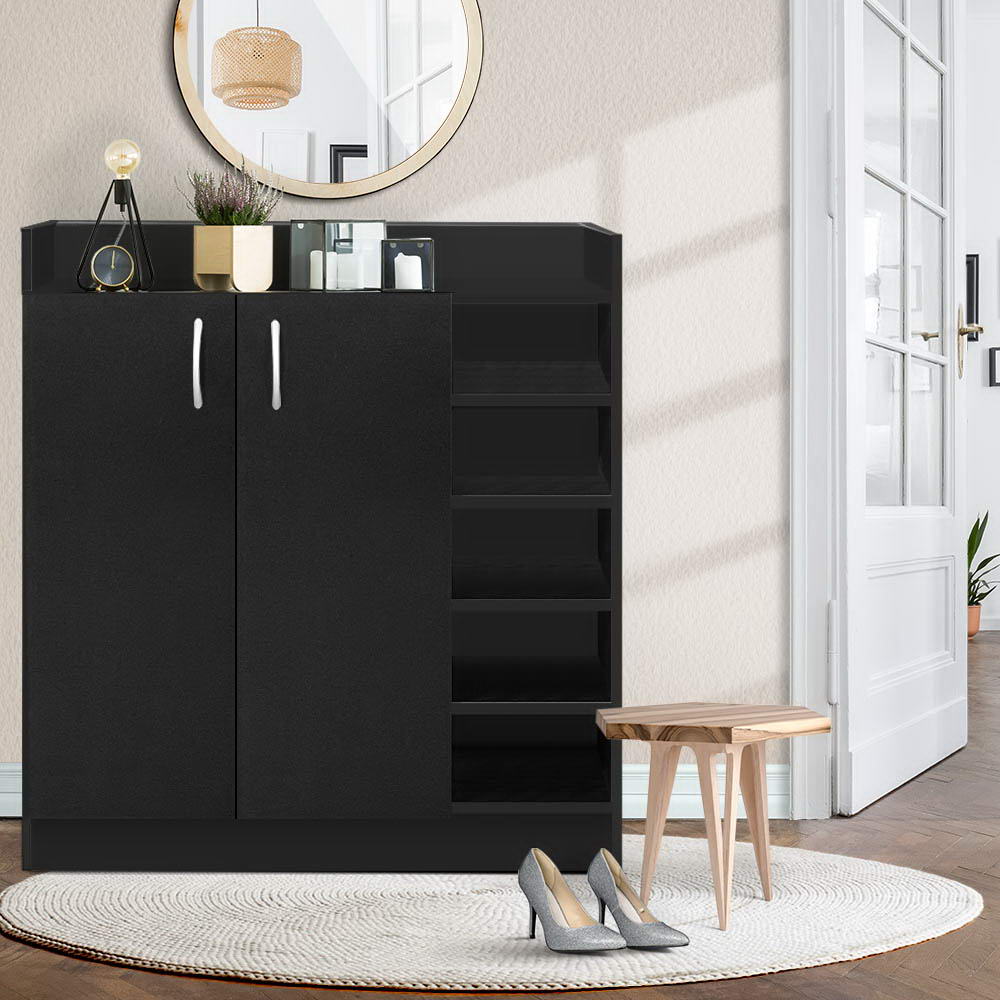 Shoe Cabinet with Adjustable Shelves – Black