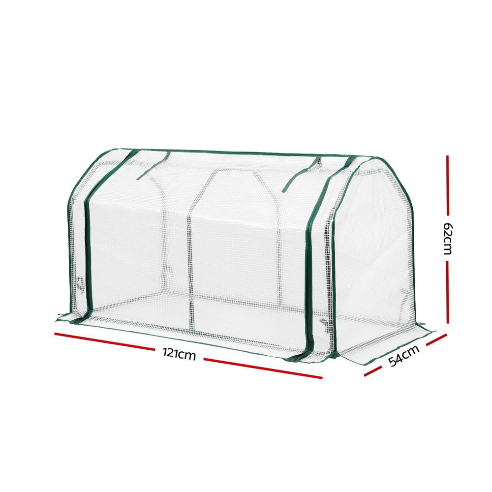 Mini Greenhouse PE Cover Green House Roll-Up Zippered Door