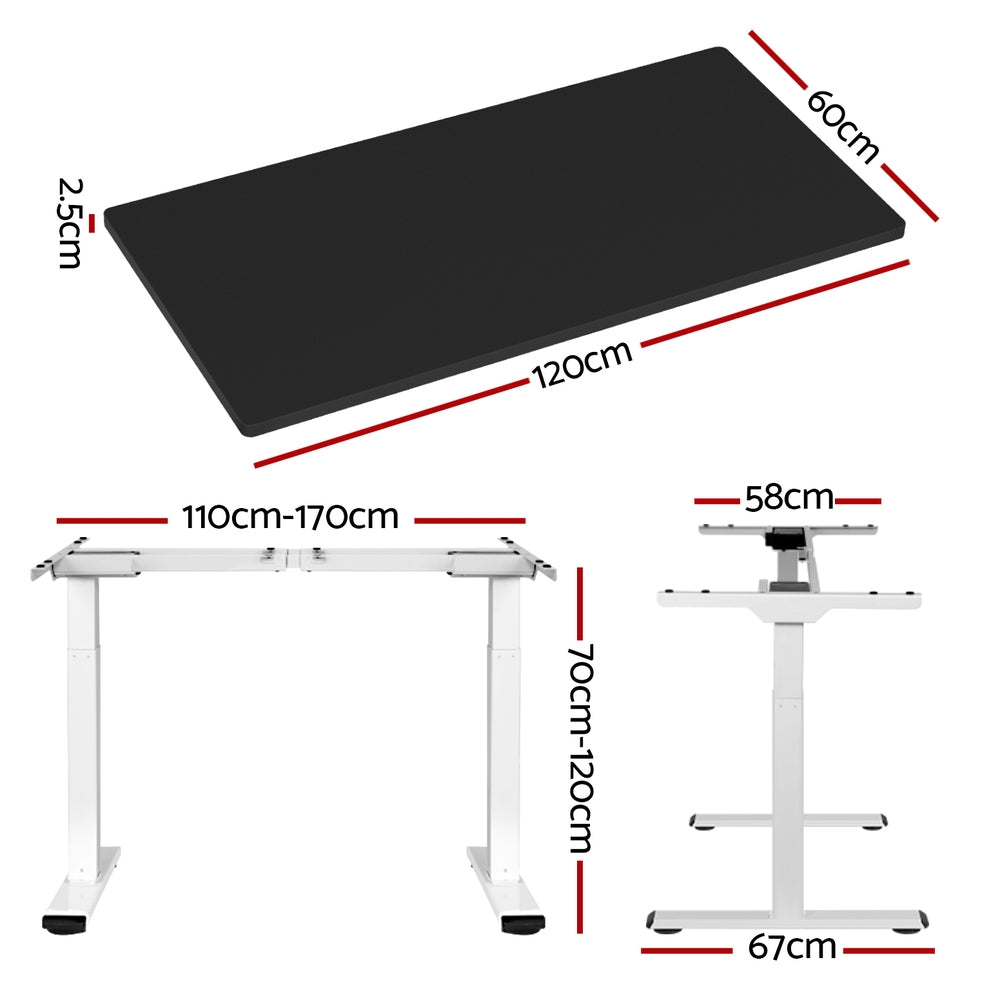 Standing Desk Motorised Dual Motor 120CM Black
