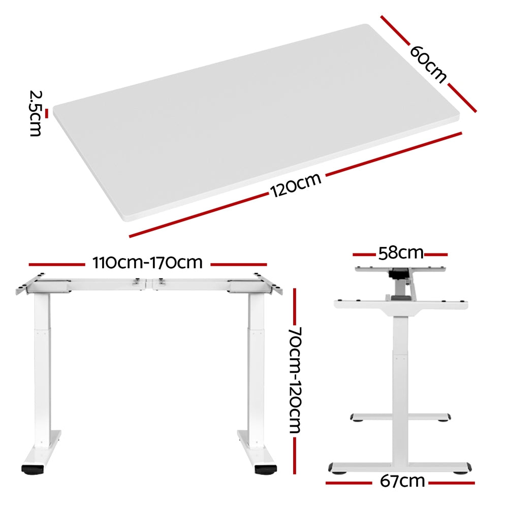 Standing Desk Motorised Dual Motor 120CM White