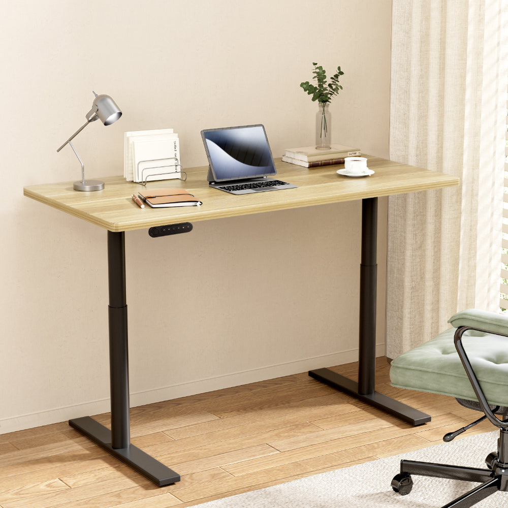 Standing Desk Motorised Electric Dual Motor White Oak 120CM
