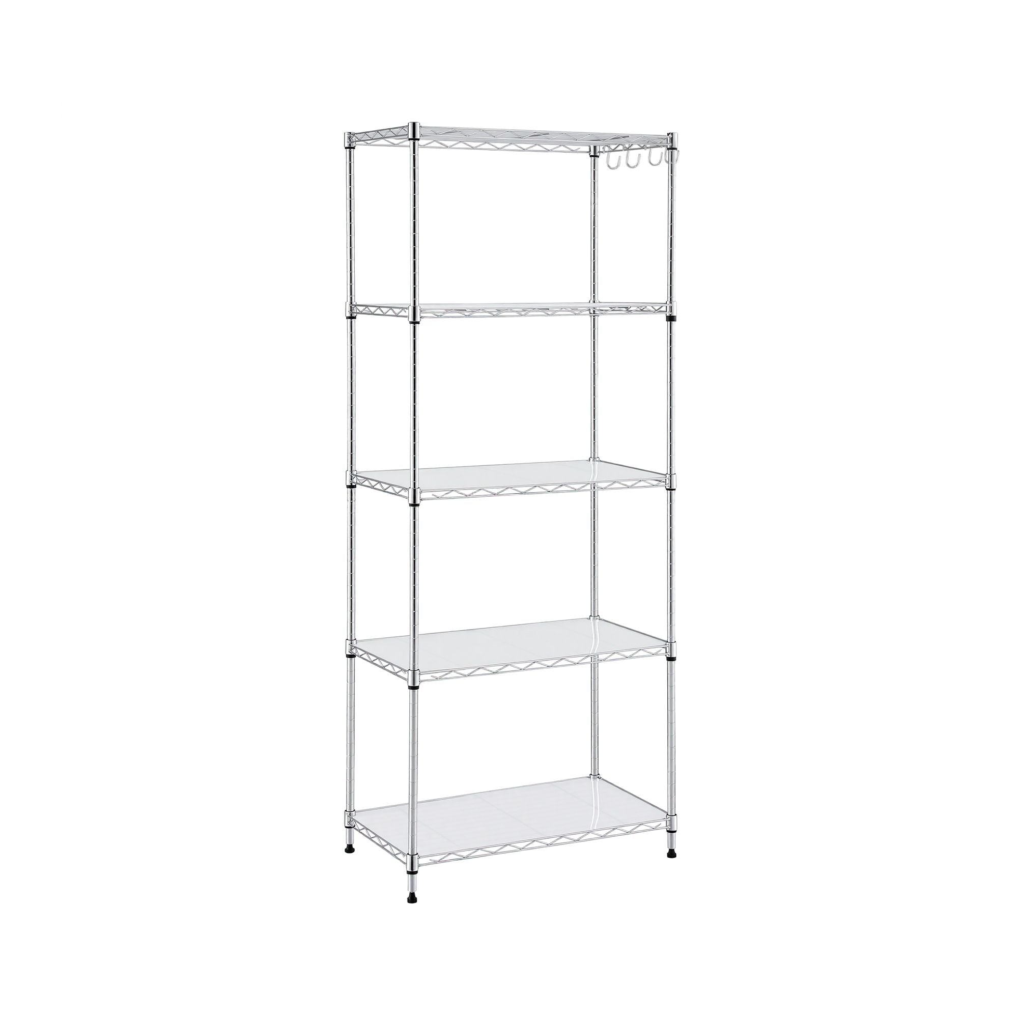 5-Tier Kitchen Rack Shelf Shelving Unit 60x35x150CM Adjustable Metal Storage Shelves Silver