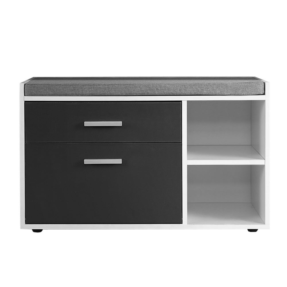 Shoe Storage Bench – White, Grey & Black
