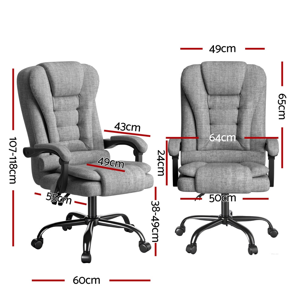 Executive Office Chair 4-Point Massage Adjustable Ergonomic Recline Back