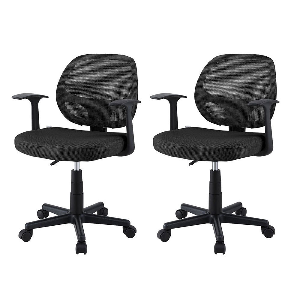 2x Mesh Office Chair Computer Gaming Desk Chairs Work Study Mid Back Black