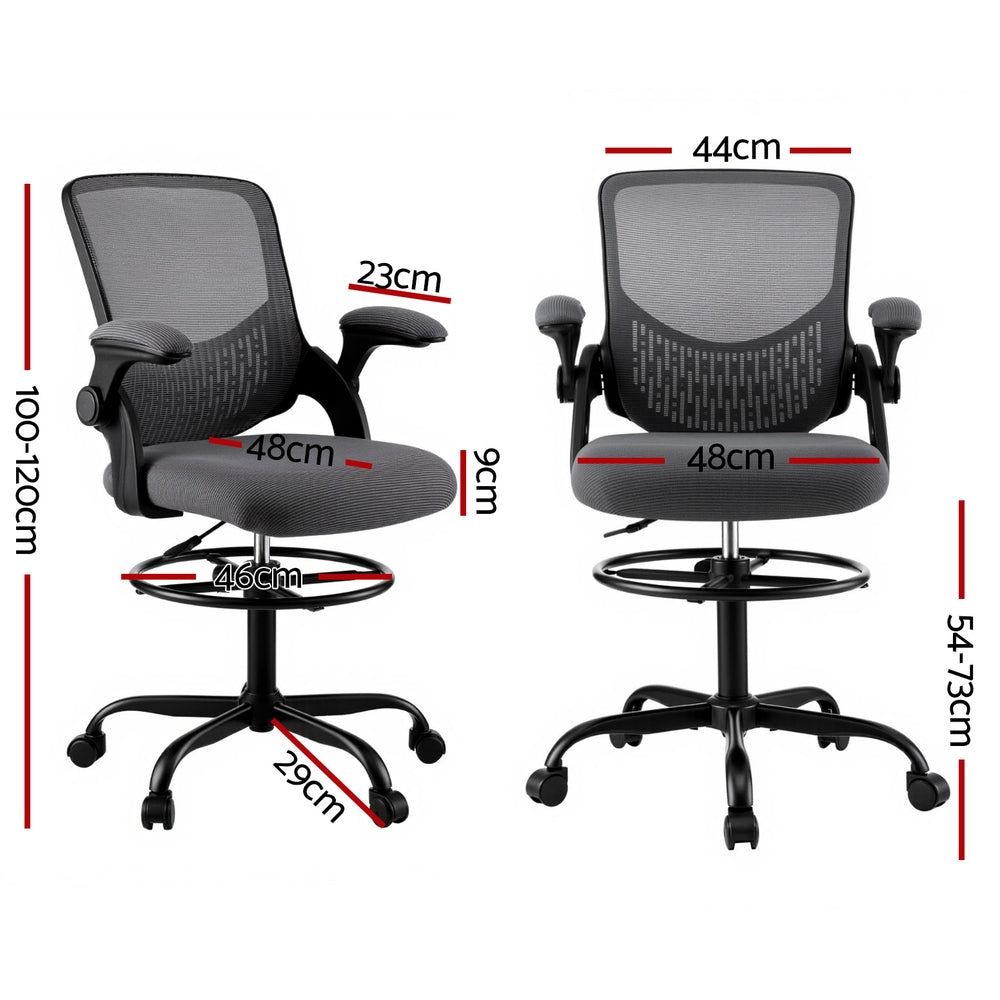 Office Chair Drafting Chairs Stool Computer Desk Studios Mesh Grey